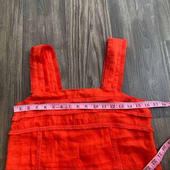 J.Crew Orange Fringe Linen Top - Picture 12 of 13